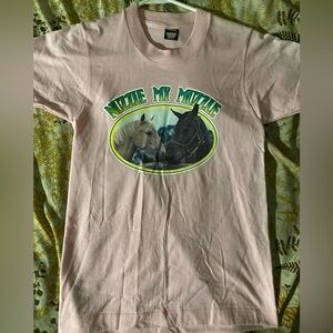 Vtg 1978 "Nuzzle My Muzzle" Horse Ranch Country T Shirt